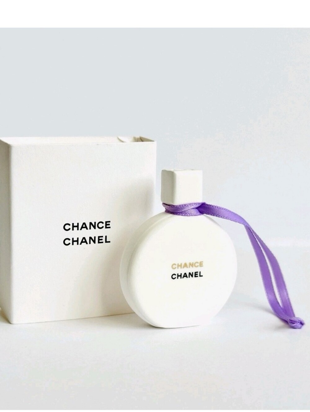 Chanel Chance Ceramic Diffuser Charm Perfume Bottle Purple Ribbon New